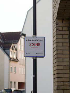 Alkoholverbotszone Schild verbot Alkohol