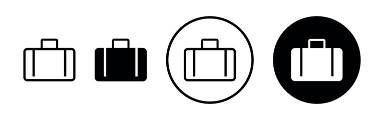 Travel Suitcase Vector Flat Icons Set. Linear and Solid Bag and Luggage, Baggage Simple Design Illustrations. Summer Vacation Symbols for Web, Banners, Cards, Branding, Logo, Travel Guide Infographic.