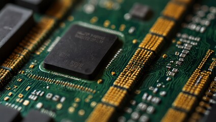 Close-up of a CPU chip