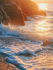 Naklejka premium Serene Sunset at the Beach