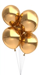 Cluster of Shiny Gold Balloons for Celebrations