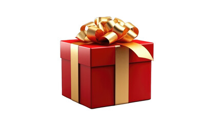 Obraz premium A red gift box with a gold ribbon and bow, symbolizing celebrati