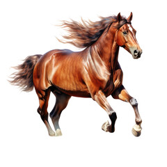 Obraz premium A dynamic illustration of a galloping horse showcasing its stren