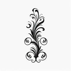 Fototapeta premium Baroque Victorian Frame Ornament, Floral Border, Baroque Decoration Element, Twin Icon, Filigree Flourish