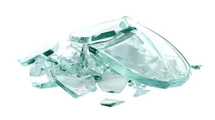 Broken Glass on White Background,