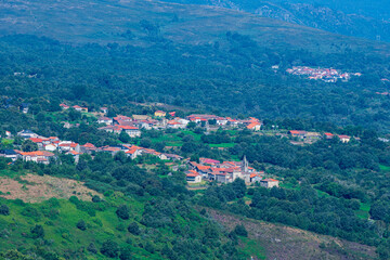 Panoramic views of the Sil River, in the Ribera Sacra. Galicia. Spain.
