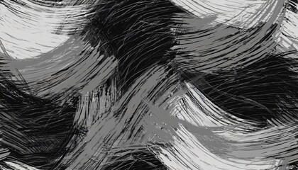 Obraz premium Dynamic black and white brushstrokes create an energetic abstract pattern, ideal for modern and contemporary designs