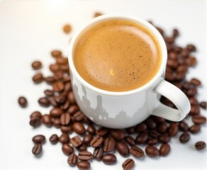 cup of hot coffee with foam,