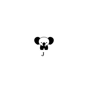 recommend clip art: Cute Cartoon Elephant with the Letter J
