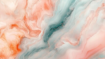 Obraz premium A pastel-colored marble texture with subtle swirls of pink and peach, evoking a soft, dreamy feel