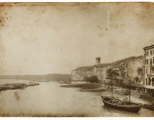 old vintage sepia retro travel landscape photo