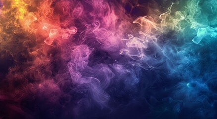 Obraz premium Abstract Colorful Smoke Swirls In Dark Background