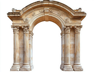 Obraz premium Classic column arch isolated on white background 
