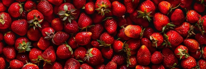 Garden strawberry texture background, strawberry fruits pattern, many strawberries mockup, ripe berries