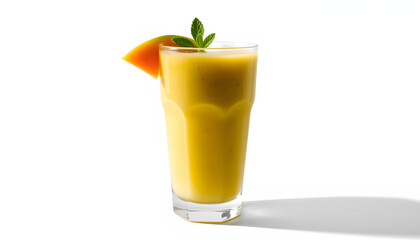 Fototapeta premium Glass of tasty melon smoothie on white background isolated with white highlights, png