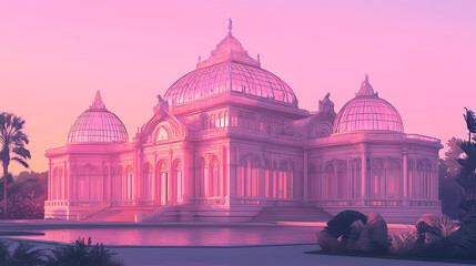 Pink crystal palace. Crystal Palace. Illustration