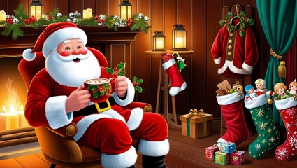 Santa Claus and holiday characters