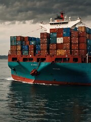 Fototapeta premium Empty container vessel.
