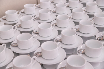 Lots of cups at an event