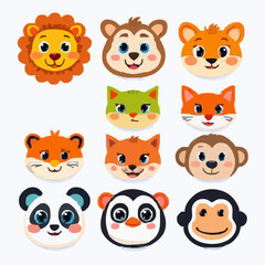 Bunte Tiergesichter Sammlung
