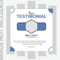 Clients feedback or testimonial web banner for social media post.