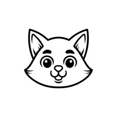 Fototapeta premium fun cat head cartoon drawing coloring line art style sketch classic vintage design illustration