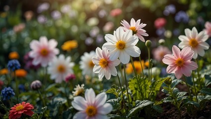 Fototapeta premium Flowers in a garden.