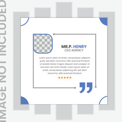 Clients feedback or testimonial web banner for social media post.