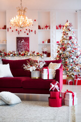 A Beautifully Festive Christmas Living Room, Complete with Elegant Decorations and Comforts