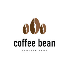 coffee bean logo silhouette design with simple concept coffee illustration template