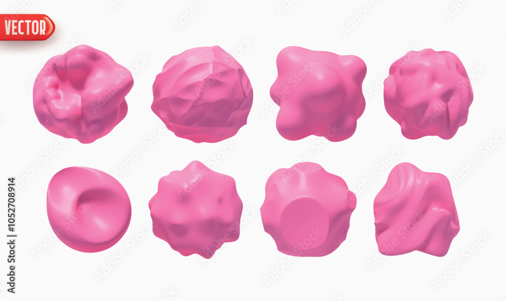 Poster set of metaball shapes of objects realistic 3d design. collection meteorites asteroids comet round b
