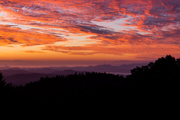 Mount Tamalpais Sunrise View with Twin Peaks 