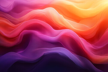 Obraz premium Abstract gradient background with warm sunset-inspired shades of orange, pink, and purple, blending seamlessly with smooth, flowing transitions for a soft, calming effect. 