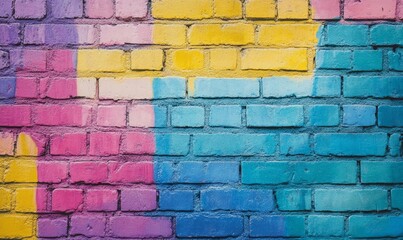Fototapeta premium Beautiful bright colored graffiti on the city brick wall