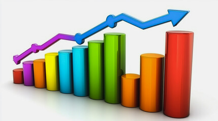 Abstract business Financial charts show a significant increase in profits in the stock market.This is driven by higher interest rates and continued growth. In the innovation world network of financial