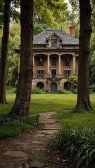 Obraz premium Old house set in a park.