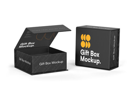 Luxury Magnetic Box Open and Closed Mockup