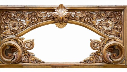  An ornate, Victorian-style border with detailed scrollwork and floral motifs, isolated on a