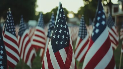 Field of American Flags: A Symbol of Patriotism and Unity
