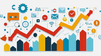 Obraz premium abstract, business, financial, charts, show, network, Abstract business Financial charts show a significant increase in profits in the stock market.This is driven by higher interest rates and continue