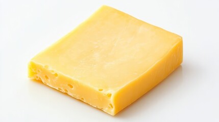 Fresh Yellow Cheese on White Background