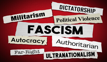 Fascism News Headlines Fascist Dictatorship Authoritarian Leader Political Violence 3d Illustration