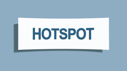 Hotspot. A card isolated on blue background.