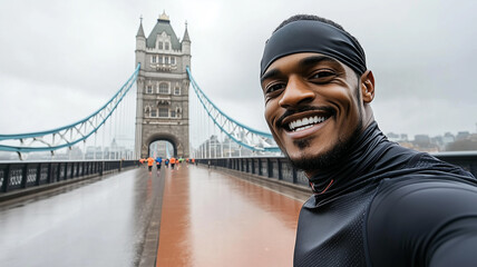 Male urban marathon runner
