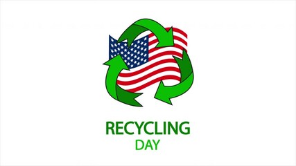 Recycles day usa flag, art video illustration. - Powered by Adobe