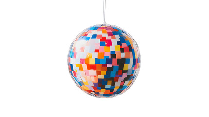 Obraz premium Colorful Disco Ball on White Background,