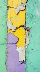 Colorful Abstract Wall Texture with Peeling Paint