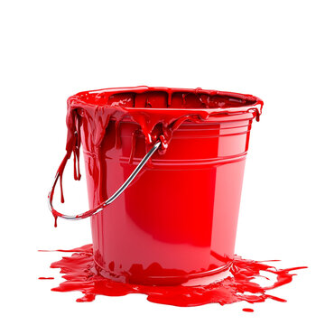 recommend clip art: paint bucket overflowing with red paint on a transparent background