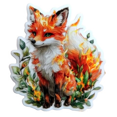 Obraz premium Fiery Fox Illustration