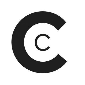 Copyright Symbol - Black and White Icon